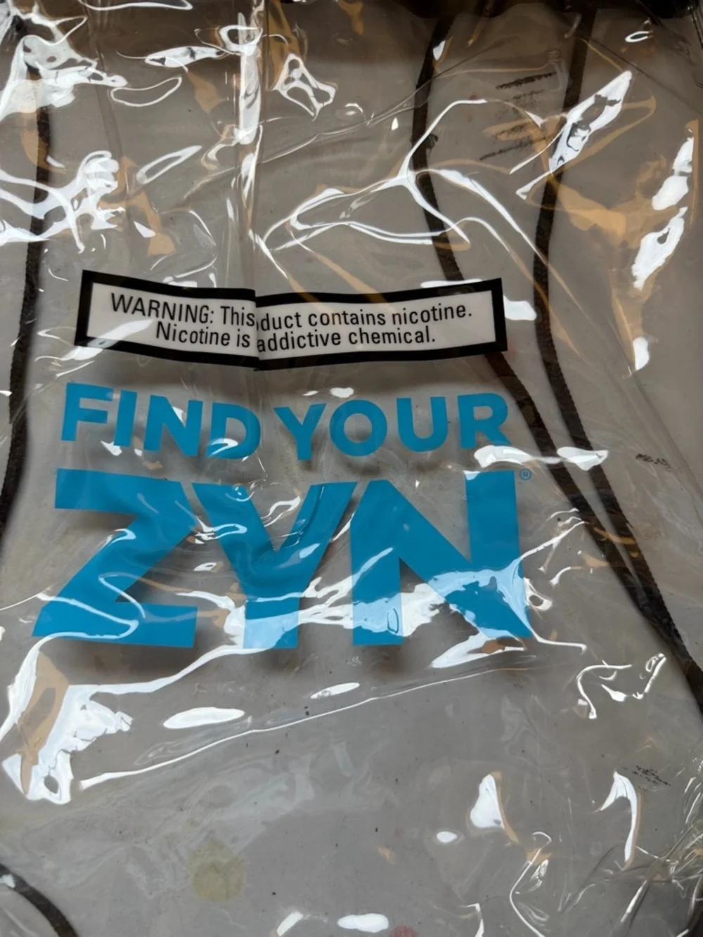 Clear Drawstring Backpack with Blue - Find Your Zyn